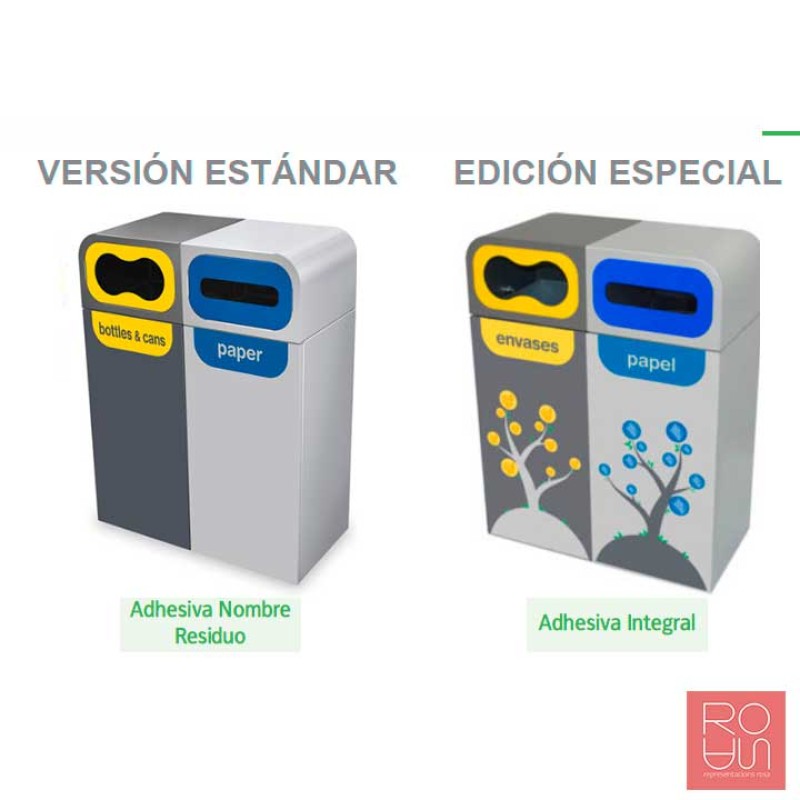 Paperera de reciclatge exterior Brussel·les versió estàndard 120 L